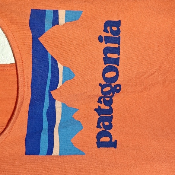 Lot of 2 Patagonia muscle tops sz S XS orange blue - Picture 3 of 5
